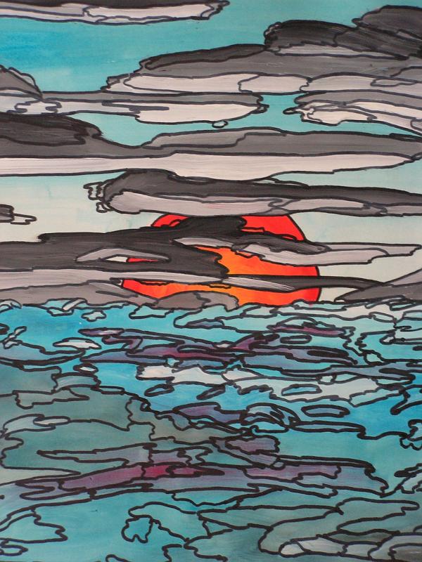 Abend, 1987, Tempera-Karton, 48x45.jpg